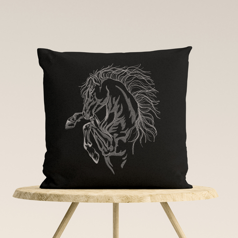 Horse on a black background, machine embroidery design