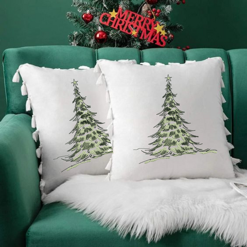 machine embroidery design Fluffy Christmas tree