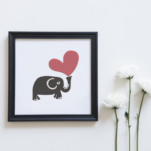 Elephants in Love, machine embroidery design