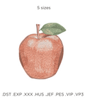 Apple, machine embroidery design