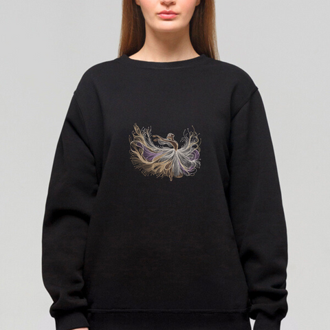 Ballerina in dance embroidery on a sweatshirt