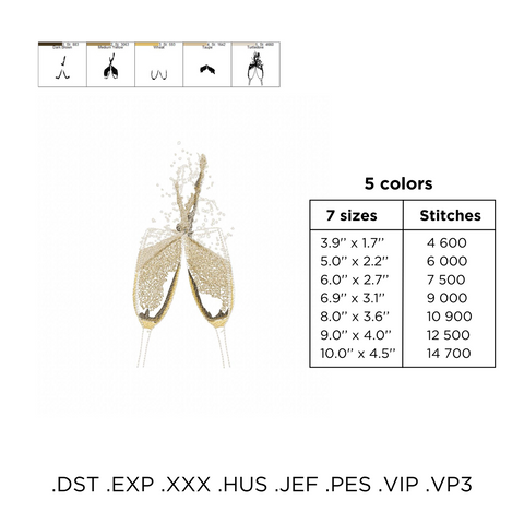 Champagne glasses, information