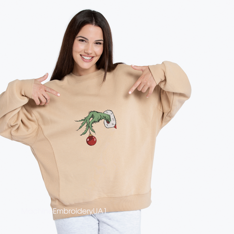 Christmas hand machine embroidery on sweater