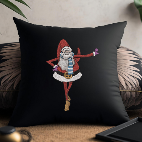 Cute Santa machine embroidery on pillow