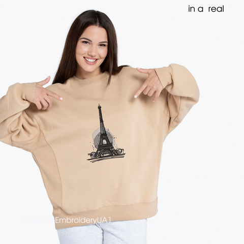 Eiffel Tower embroidery on  sweatshirt