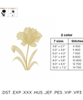 Gold Flower machine embroidery design