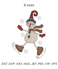 Merry Snowman, machine embroidery design